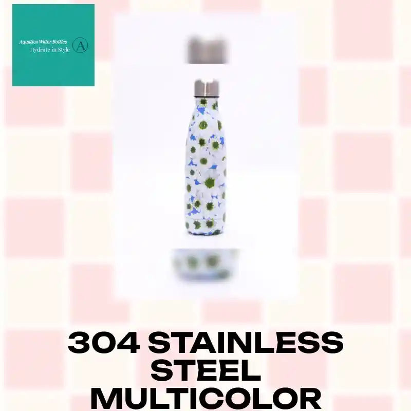 304 Stainless Steel Multicolor Water Bottle by@Outfy