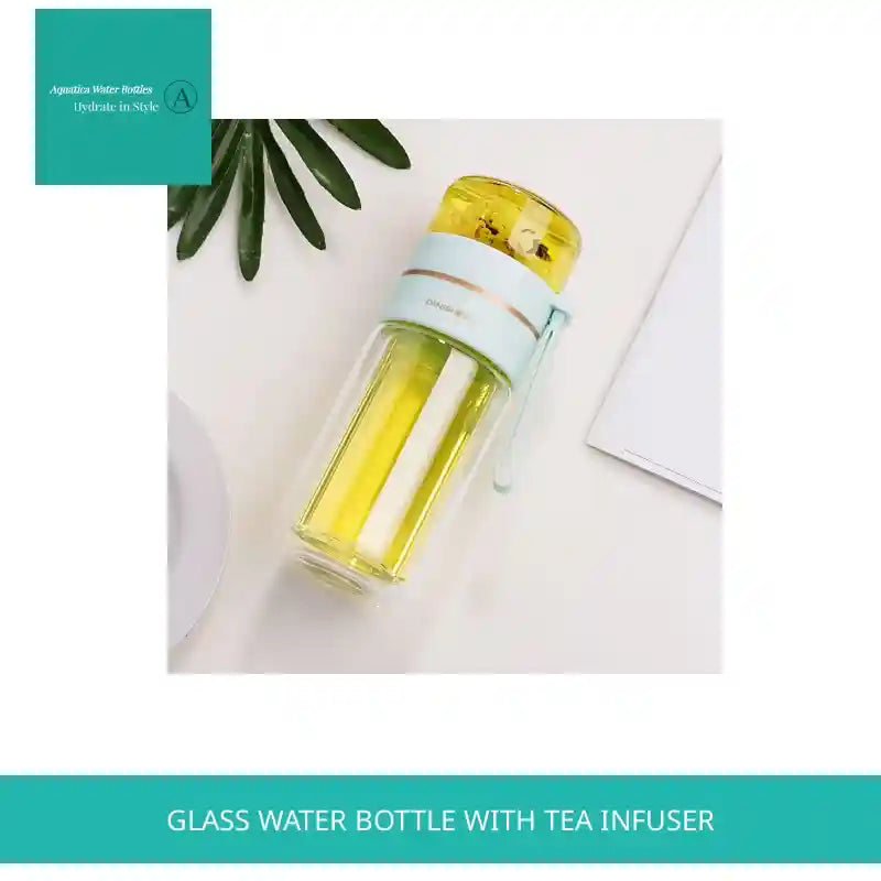 Glass Water Bottle With Tea Infuser by@Outfy