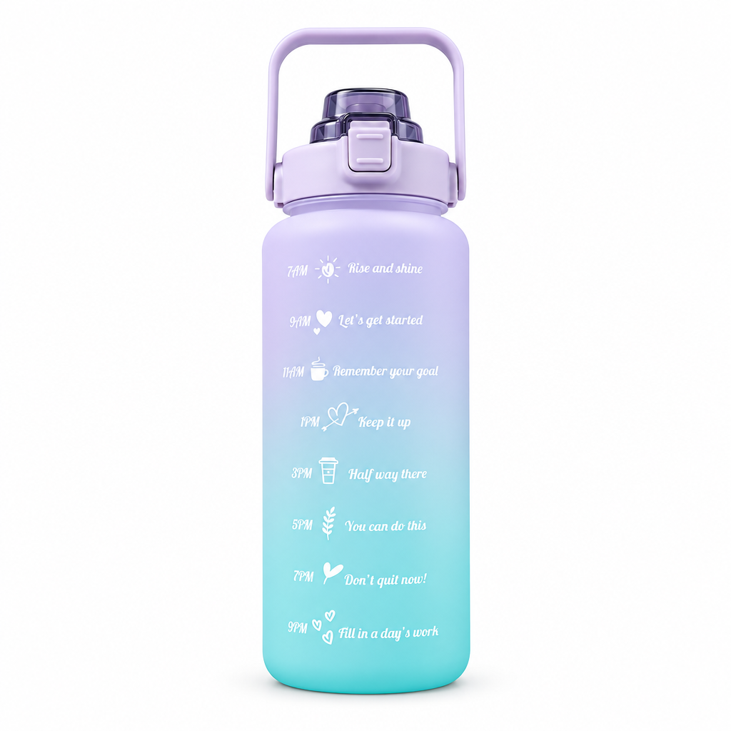 Purple HydraTrack bottle on a clean studio background