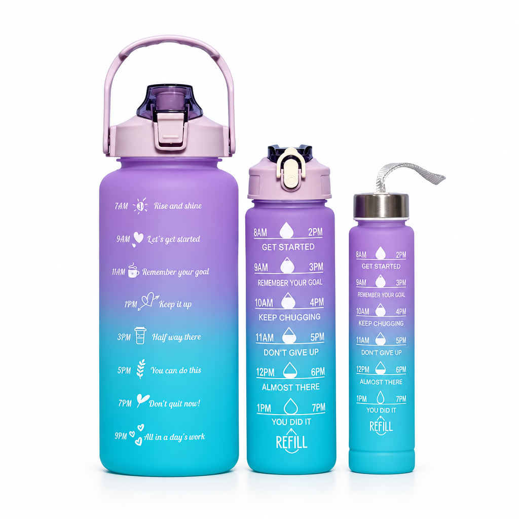 Purplish Blue gradient bottles