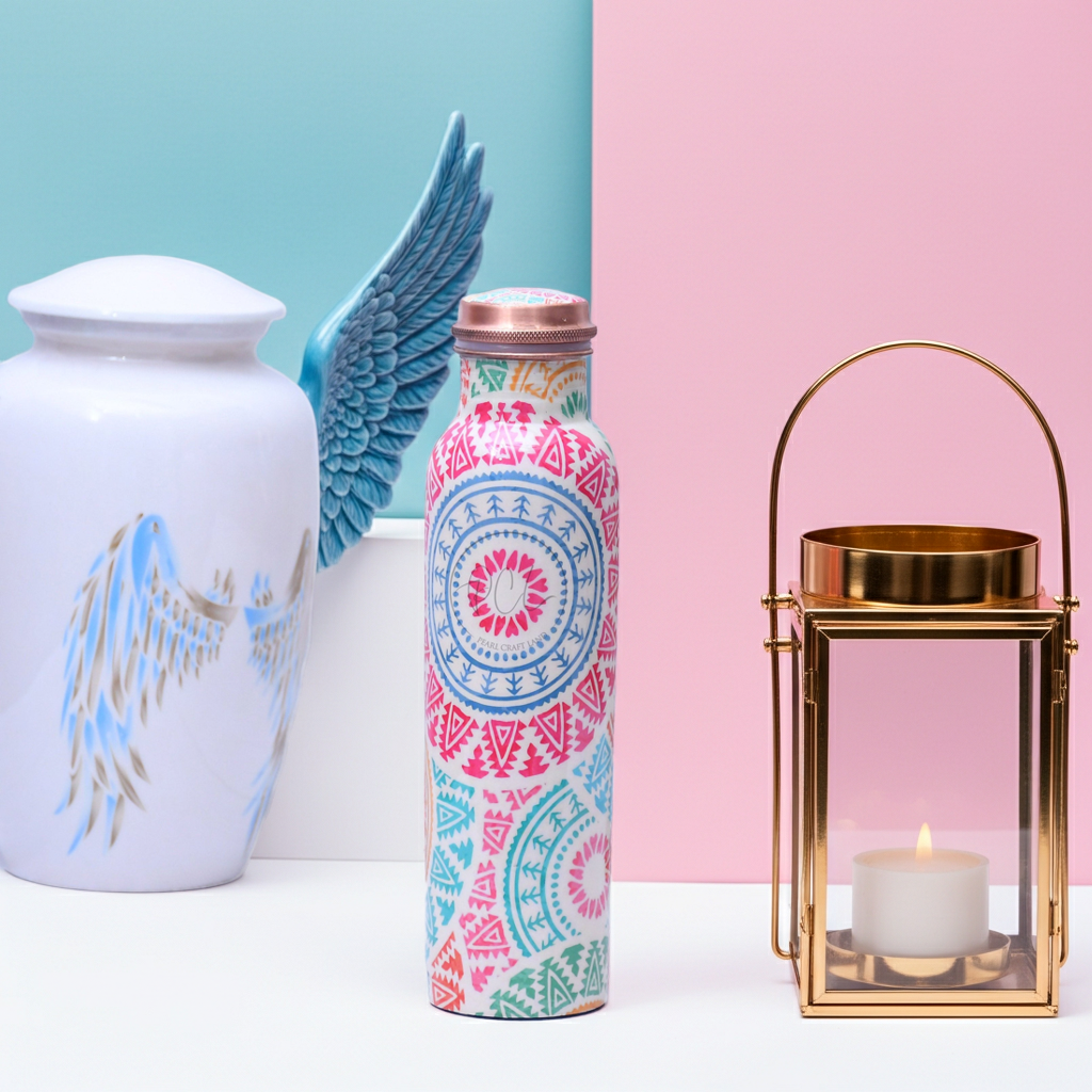 Mandala Copper Water Bottle – 1000ml