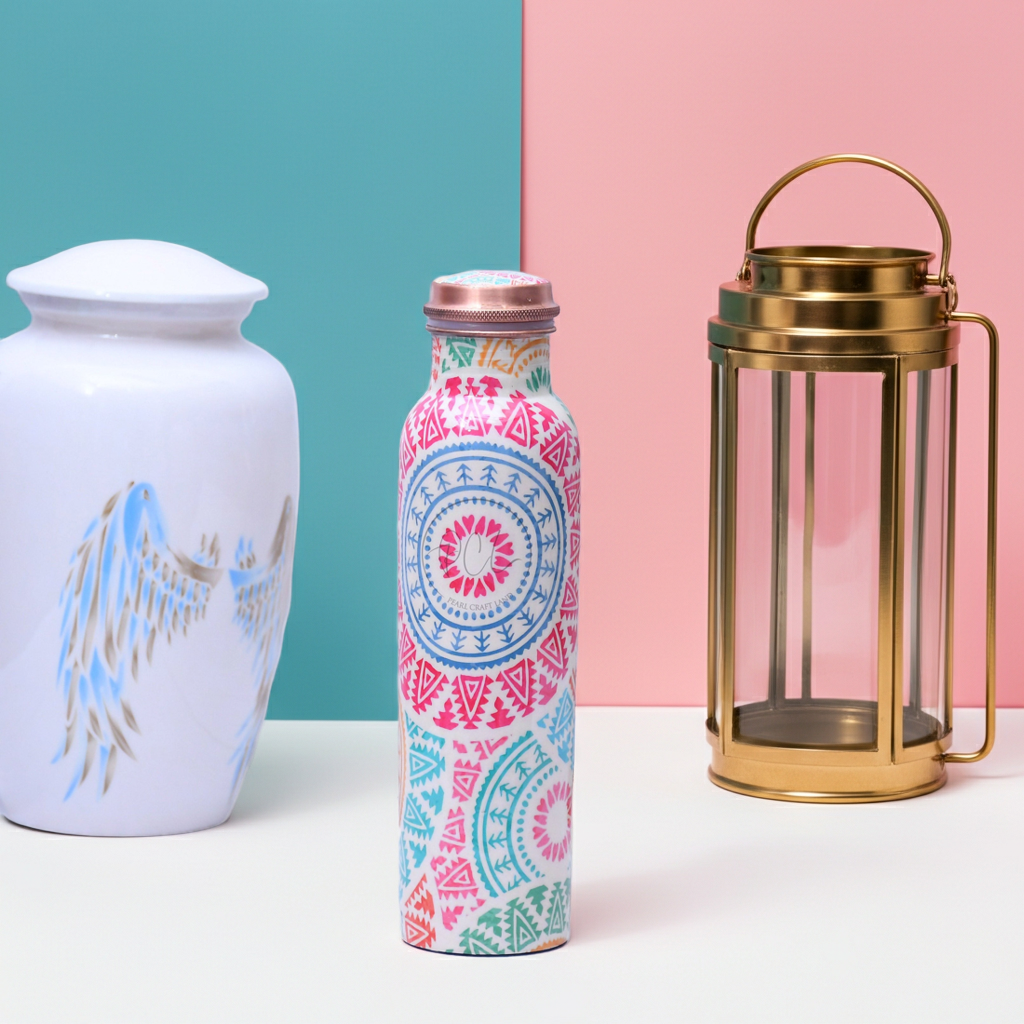 Mandala Copper Water Bottle – 1000ml