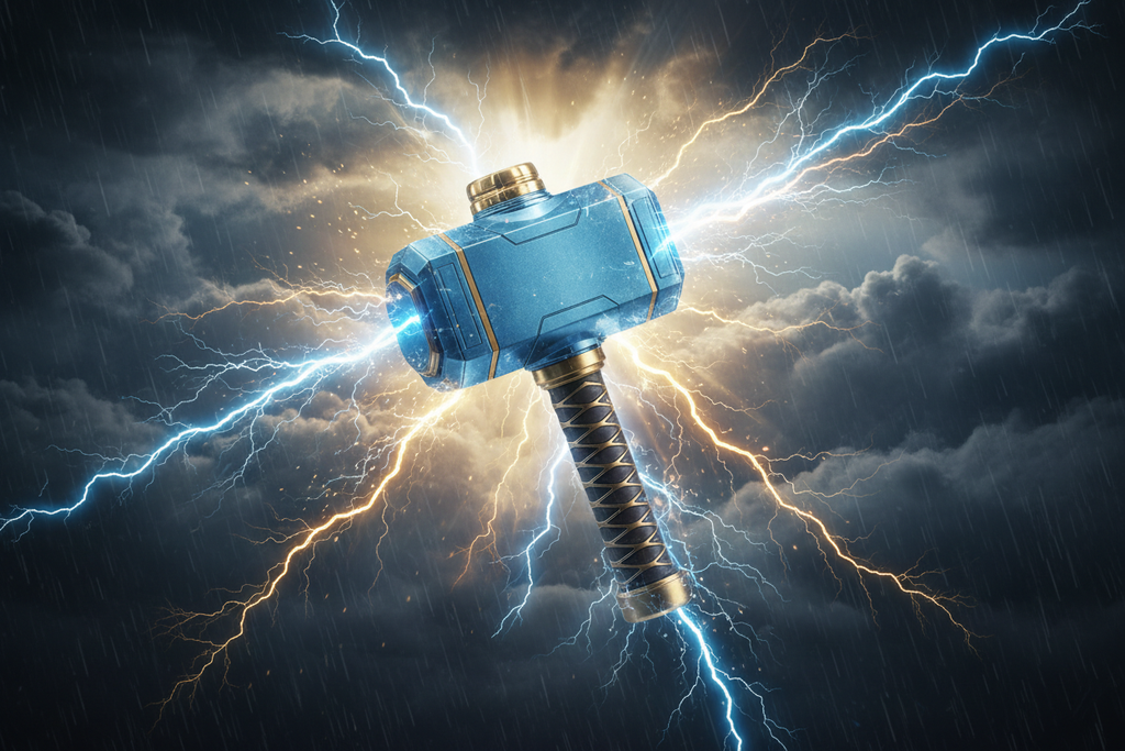 Thor Hammer Water Bottle Hero — Retry
