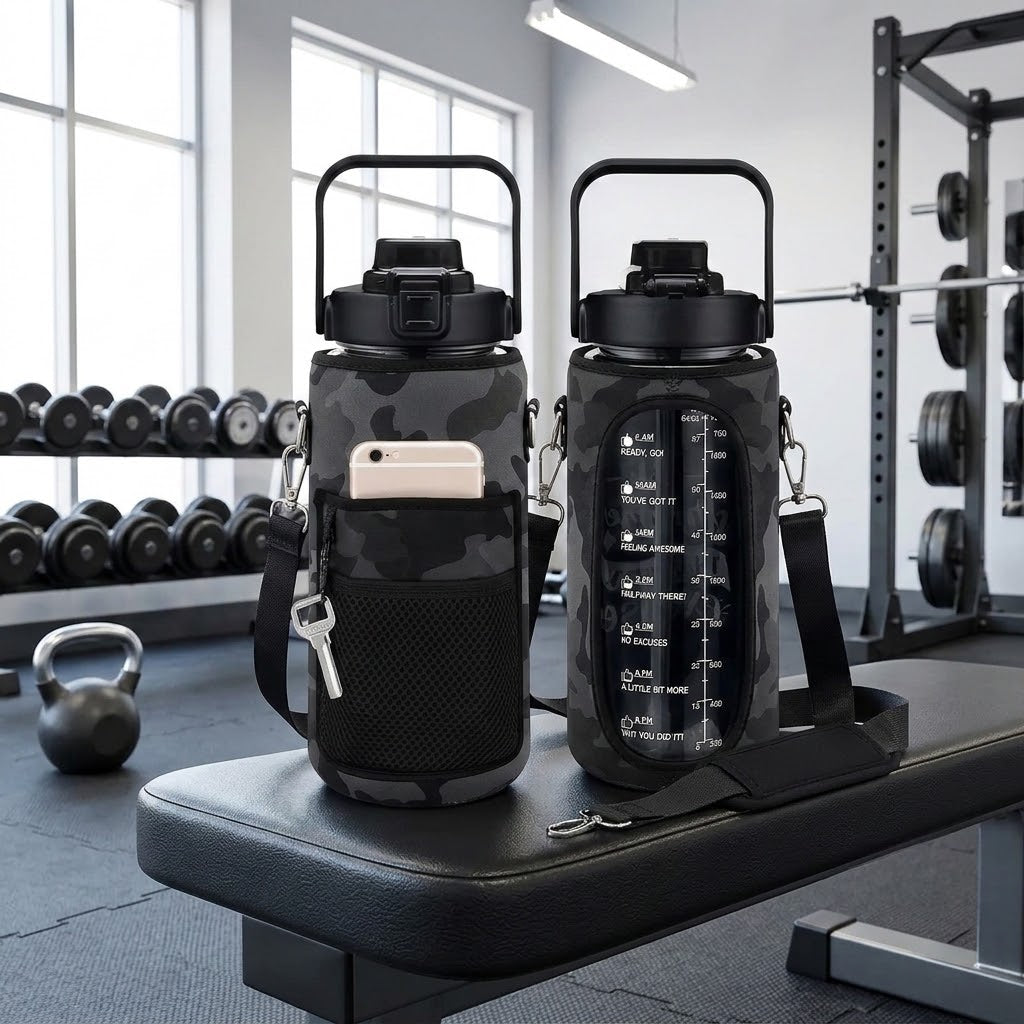 2L Motivational Water Bottle with Straw Aquatica Water Bottles
